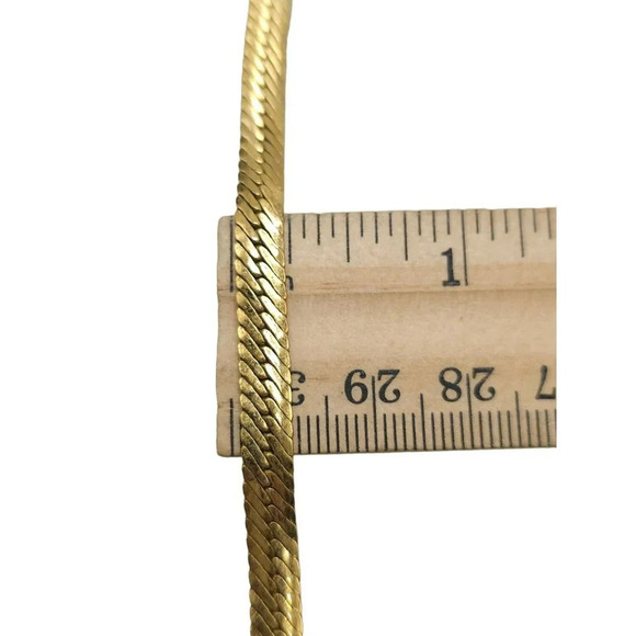 Napier Flat Omega Gold Tone Chunky Chain Necklace Vintage 18" - Picture 6 of 6